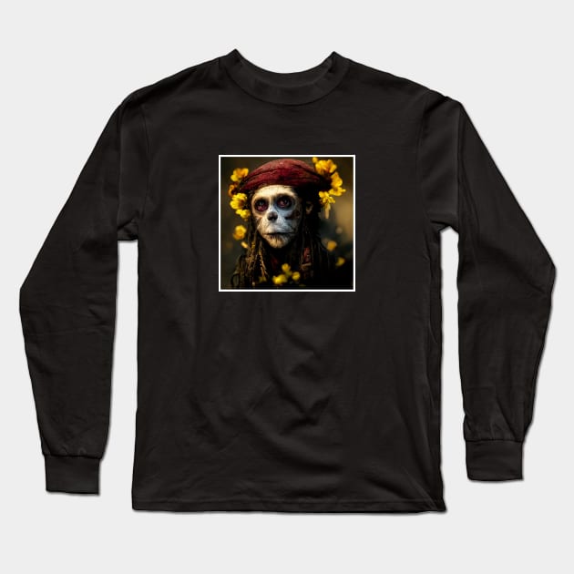monkey as jack sparrow Long Sleeve T-Shirt by ElArrogante